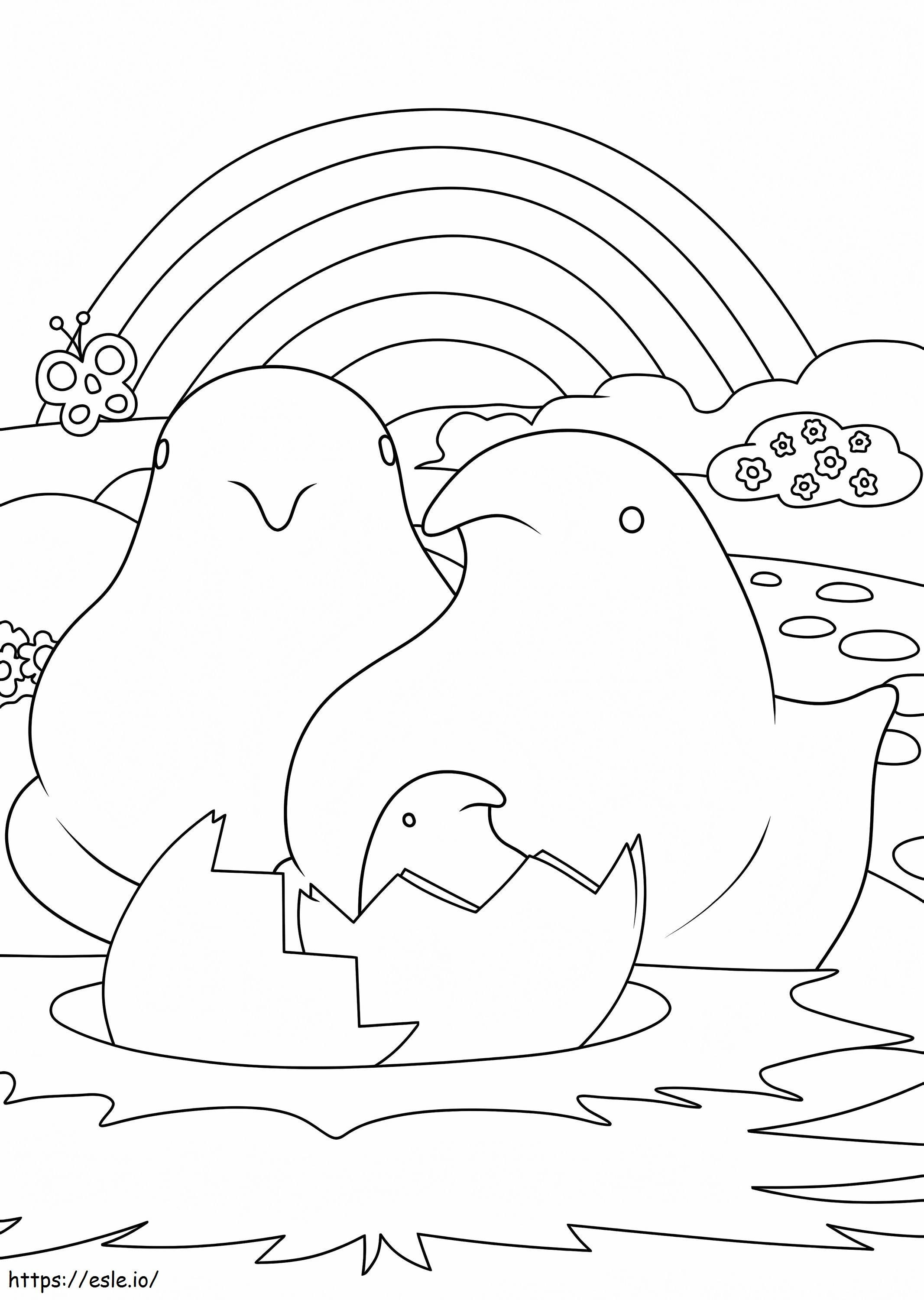 Marshmallow Peeps Chicks Family coloring page