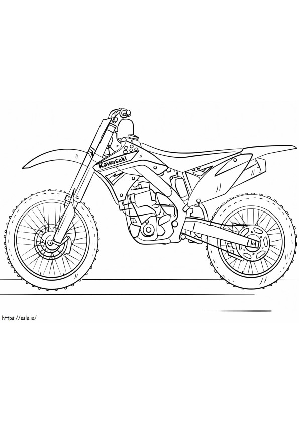 Coloriage Motocross Kawasaki à imprimer dessin