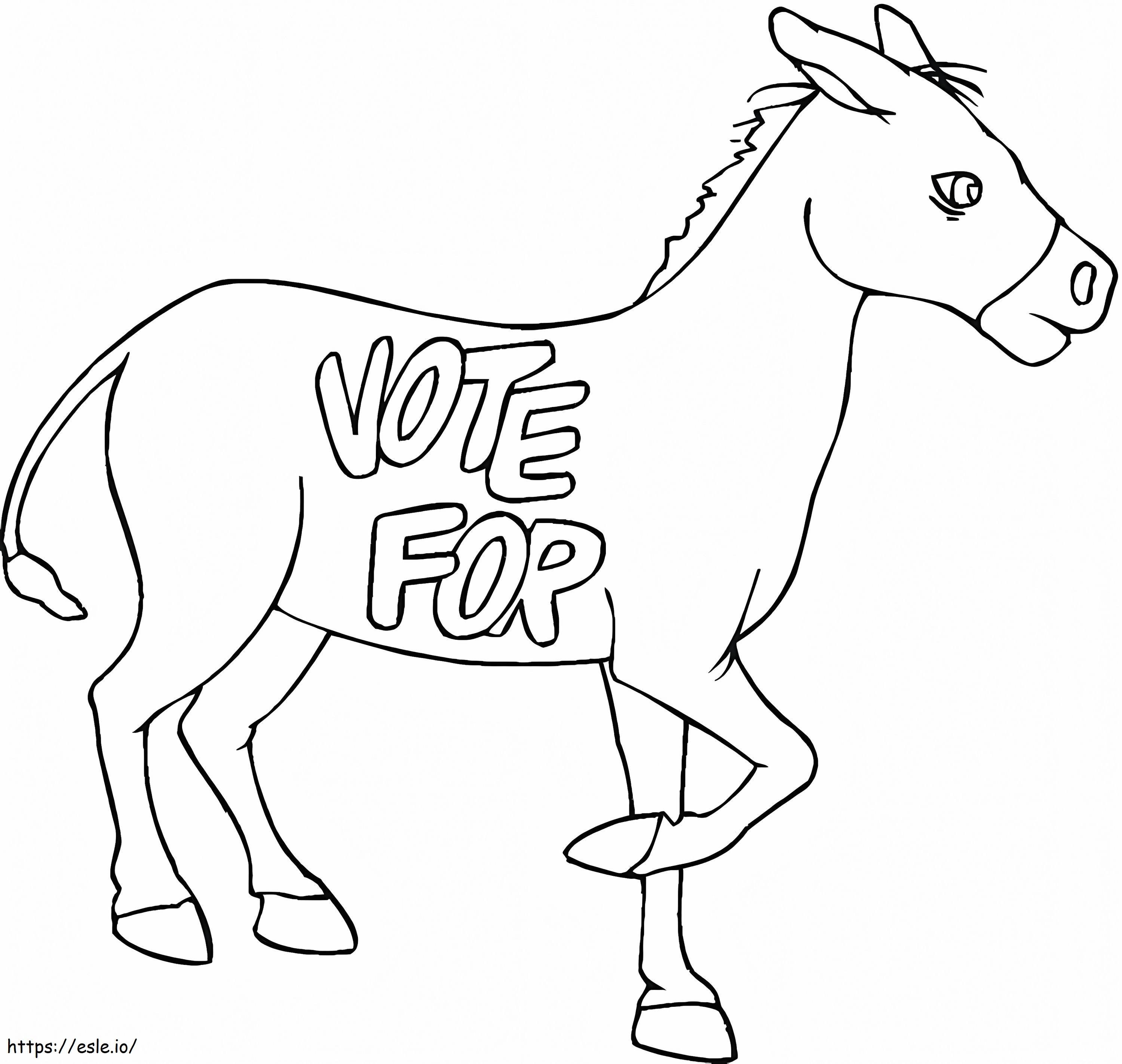 Asino democratico 1 da colorare - Gratis da stampare