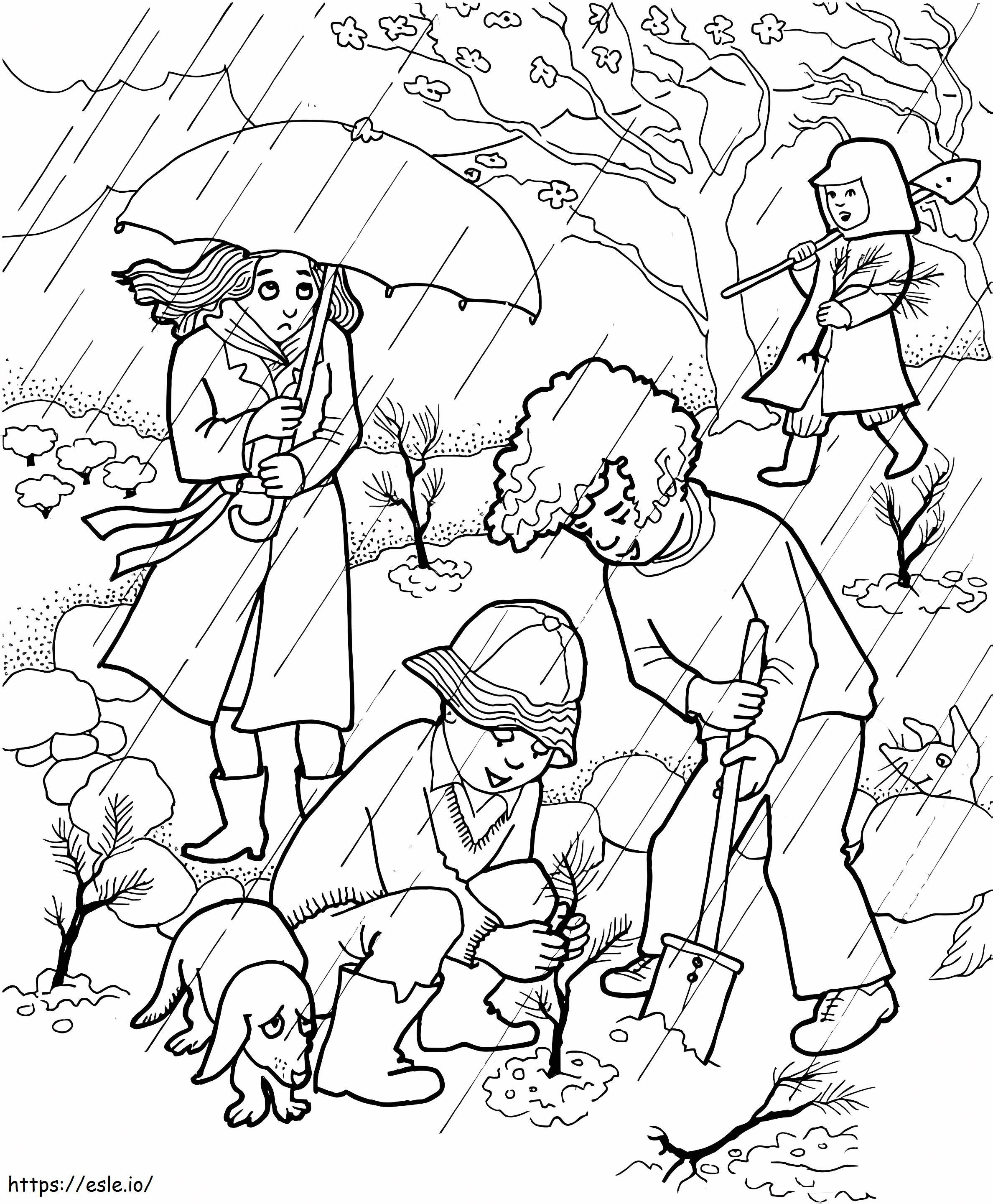 Planting A Tree coloring page