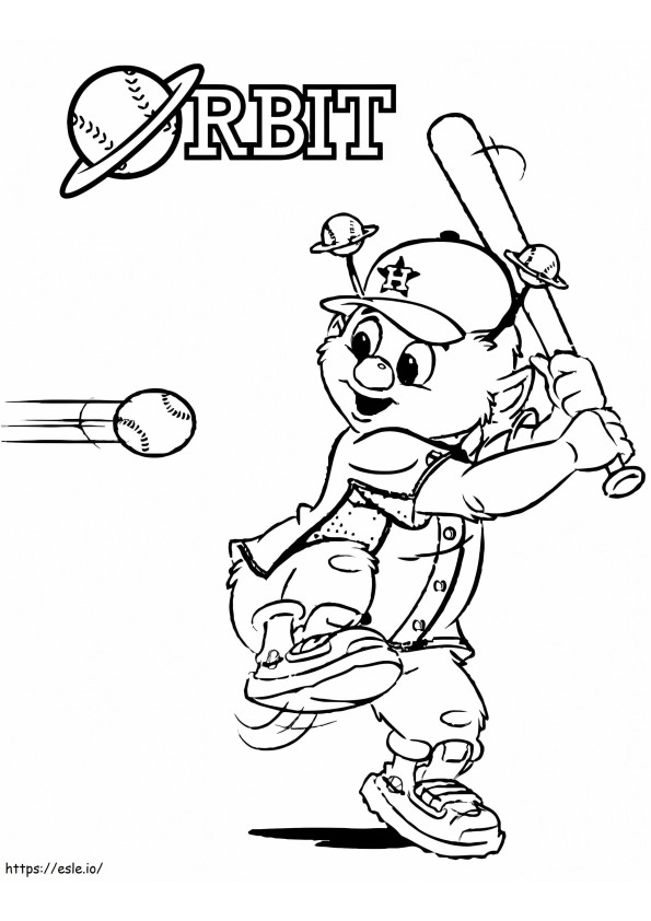 Coloriage Orbitez la mascotte dans la MLB à imprimer dessin