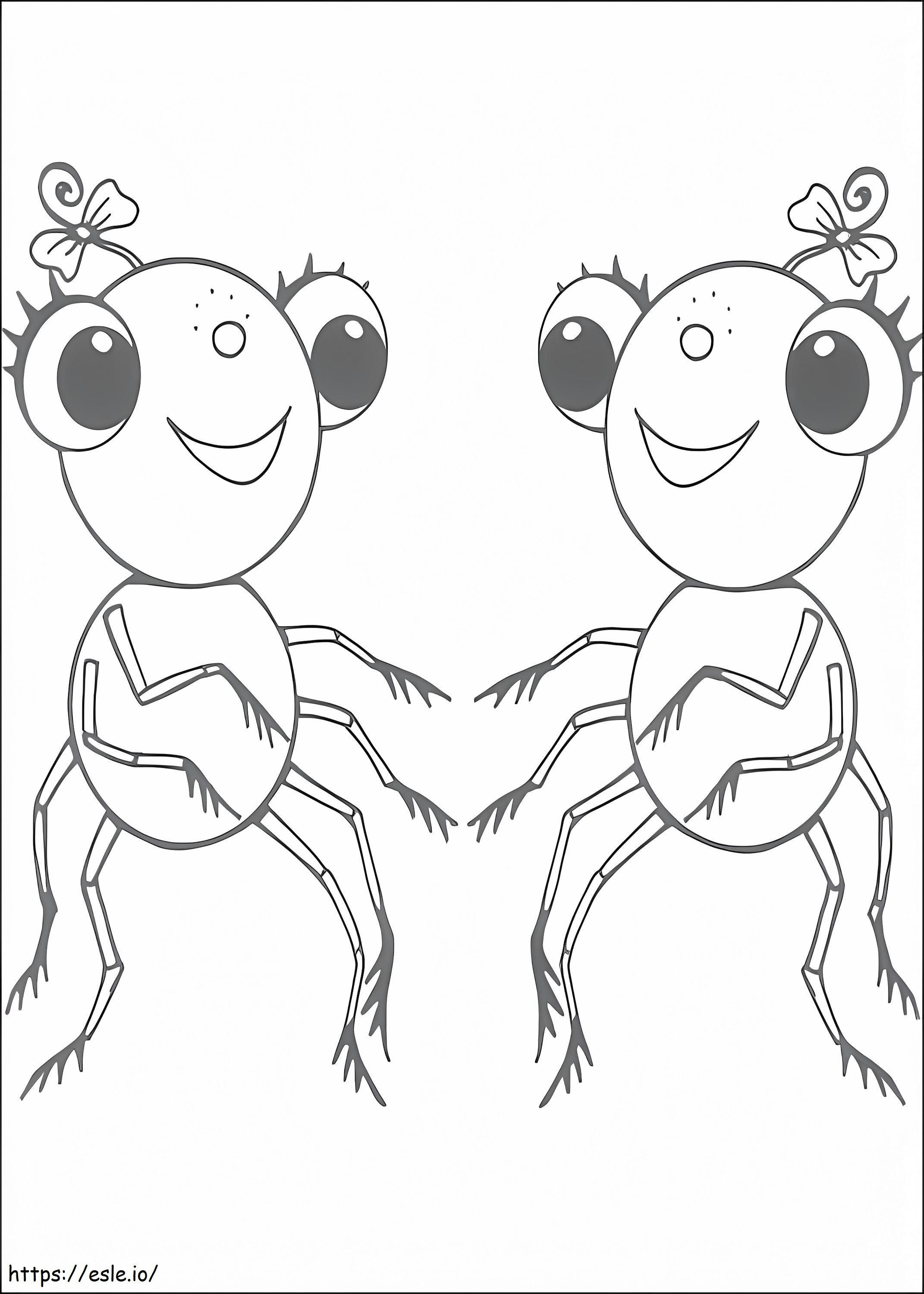 Coloriage Deux Miss Araignées à imprimer dessin