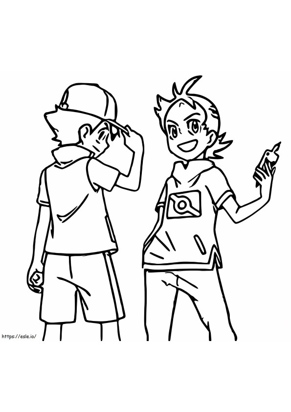 Goh And Ash coloring page