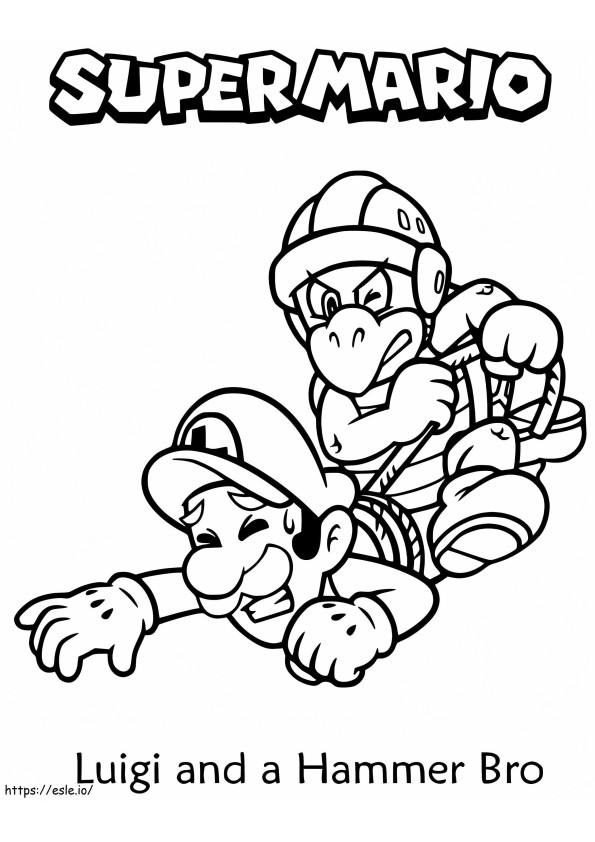 Luigi A Hammer Bridge coloring page
