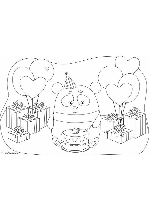 Panda At The Birthday Party coloring page