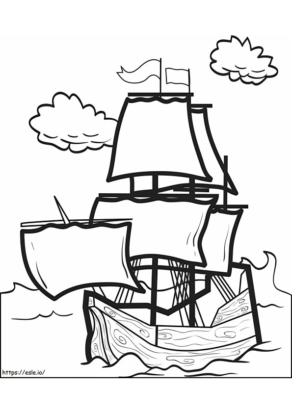 Mayflower fácil para colorir