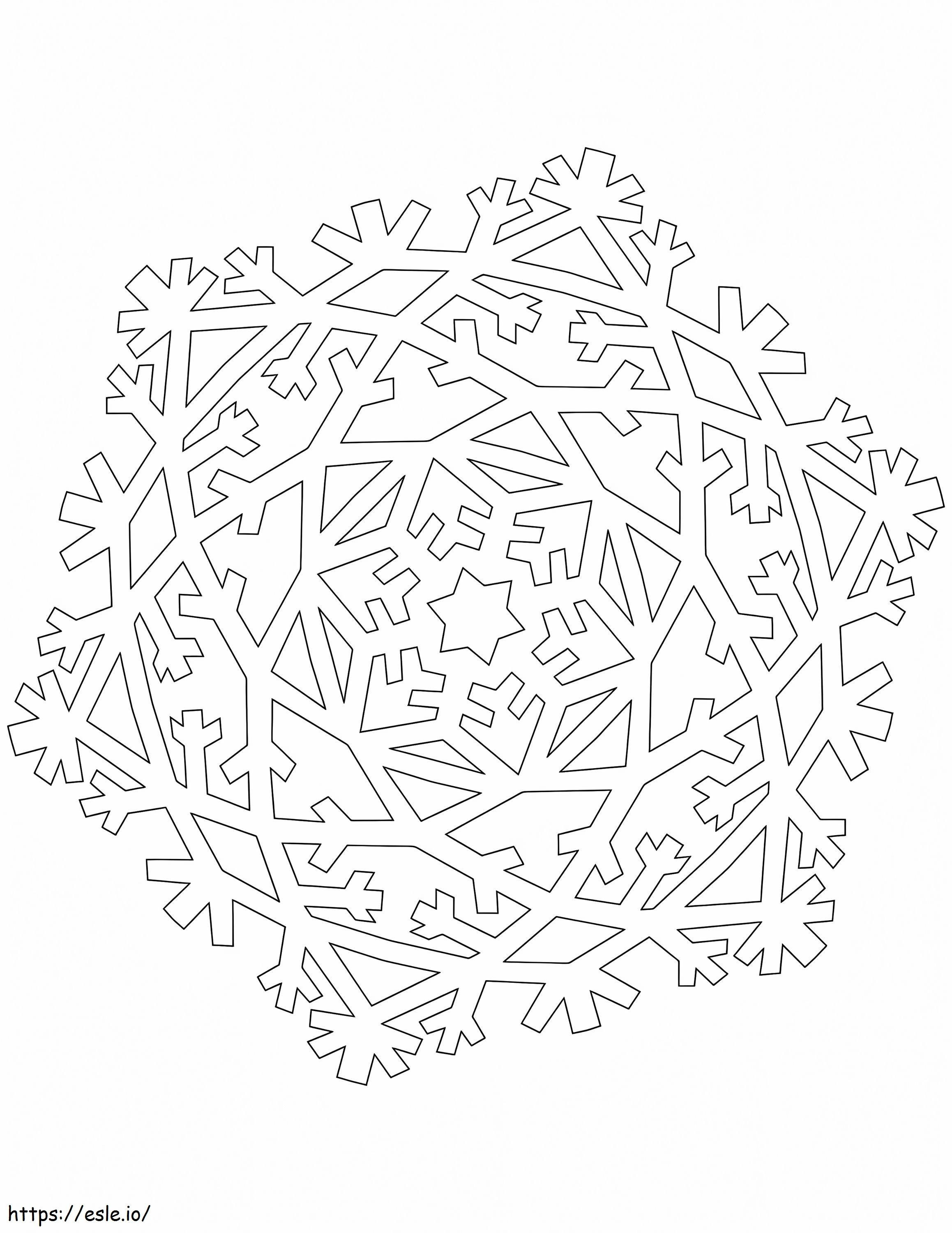 1590113668 Kepingan Salju Dengan Banyak Kristal Gambar Mewarnai