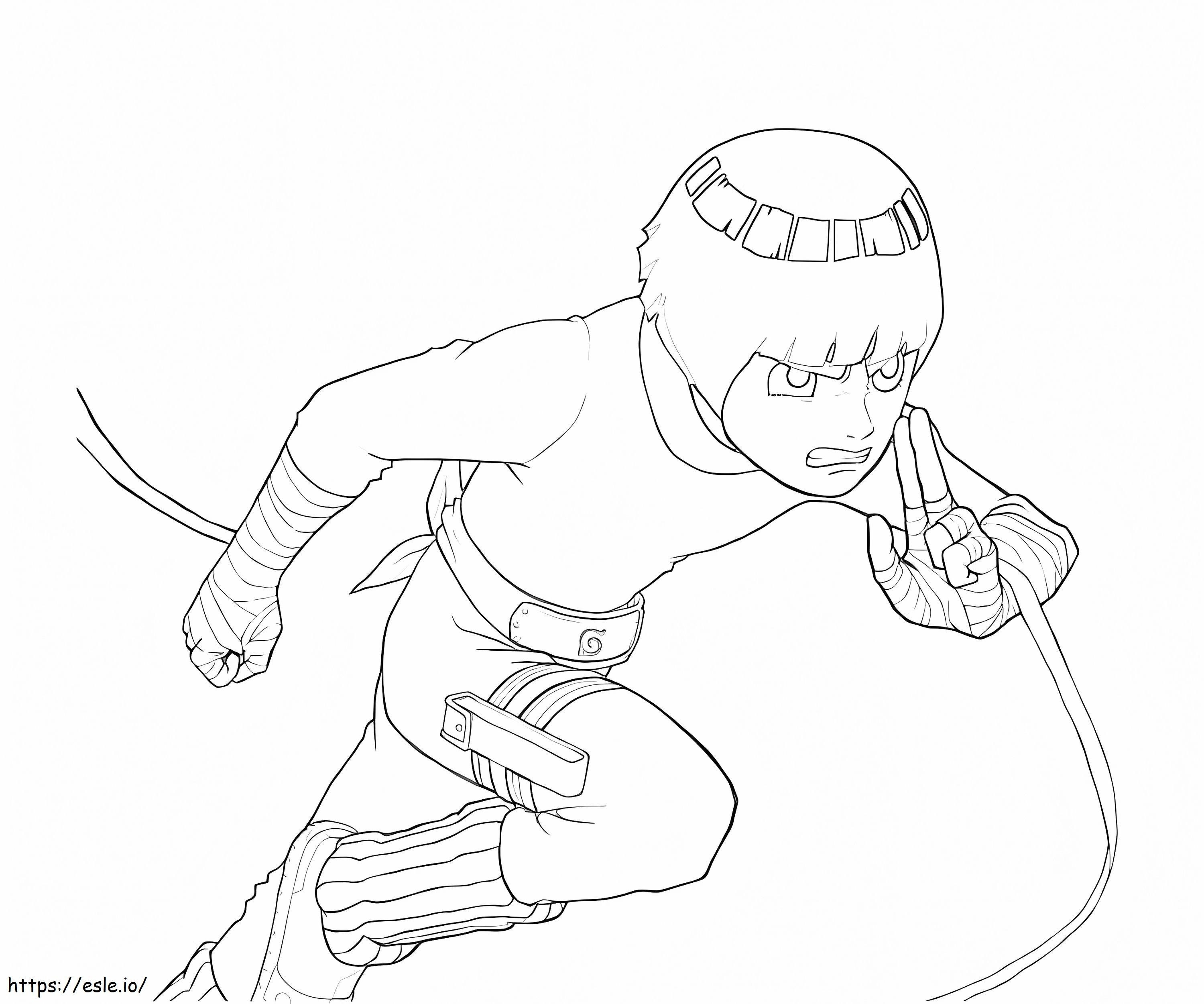 Rock Lee Attack coloring page