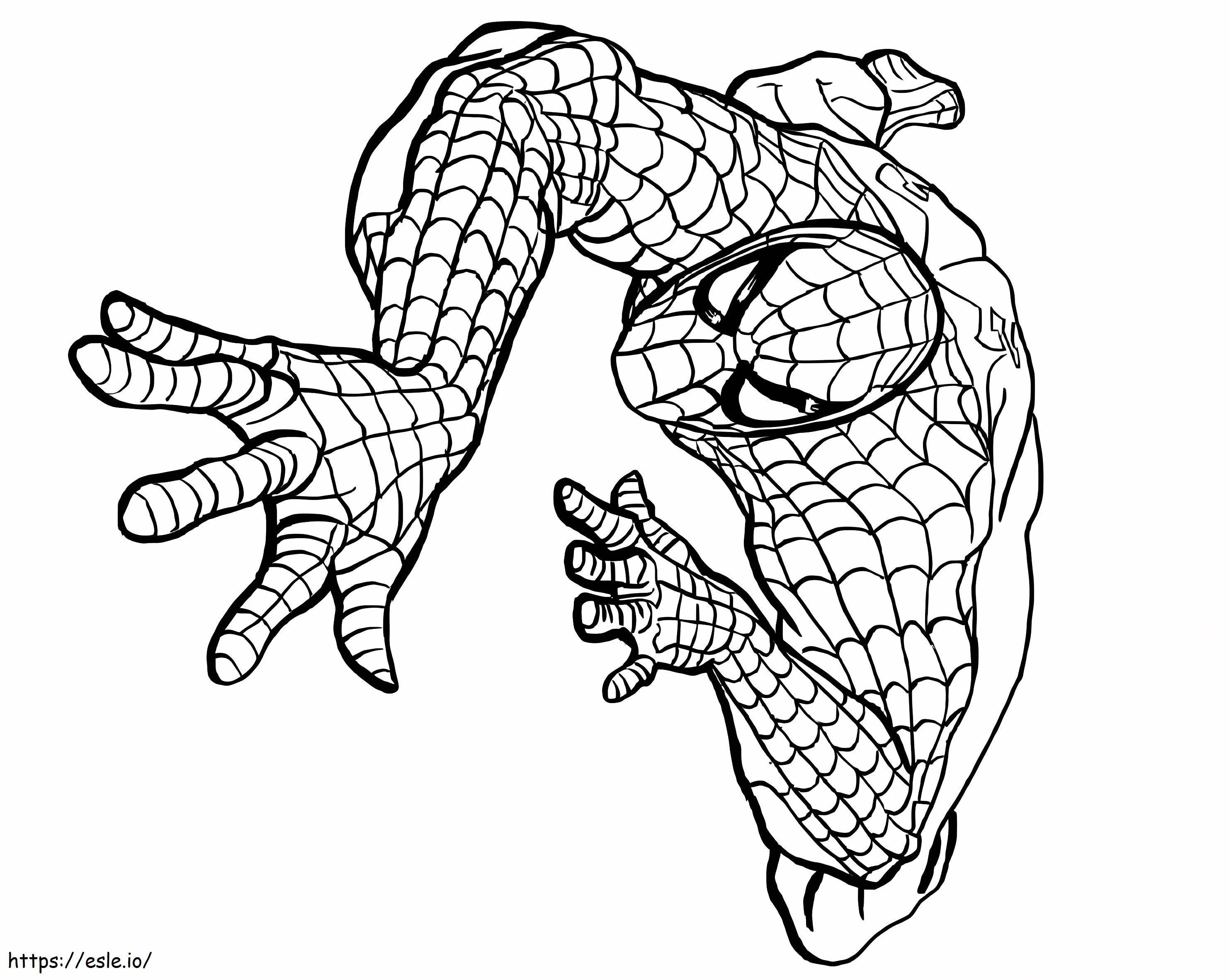Coloriage Spiderman grimpe à imprimer dessin