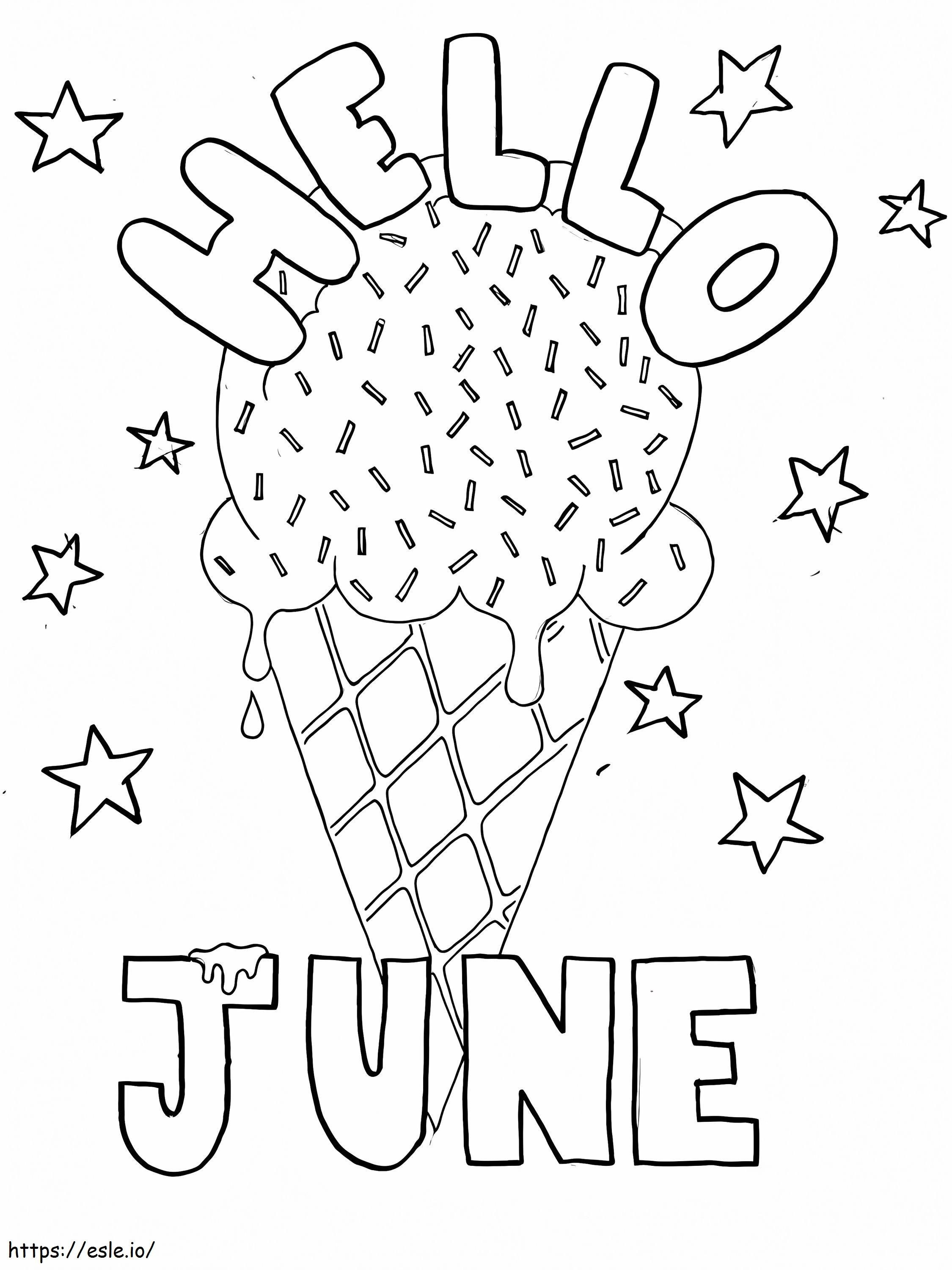 Hello June 1 coloring page