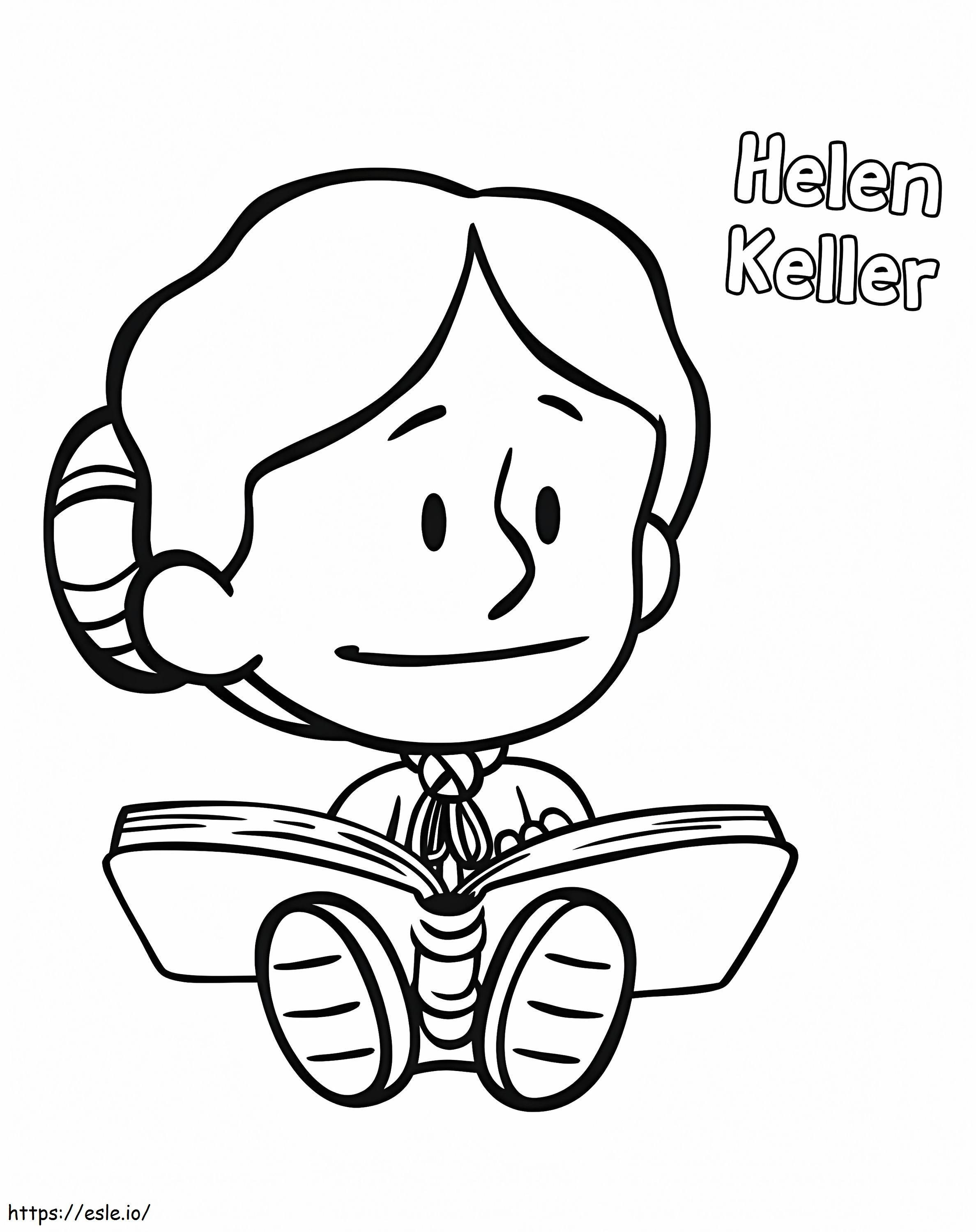 Chibi Helen Keller värityskuva