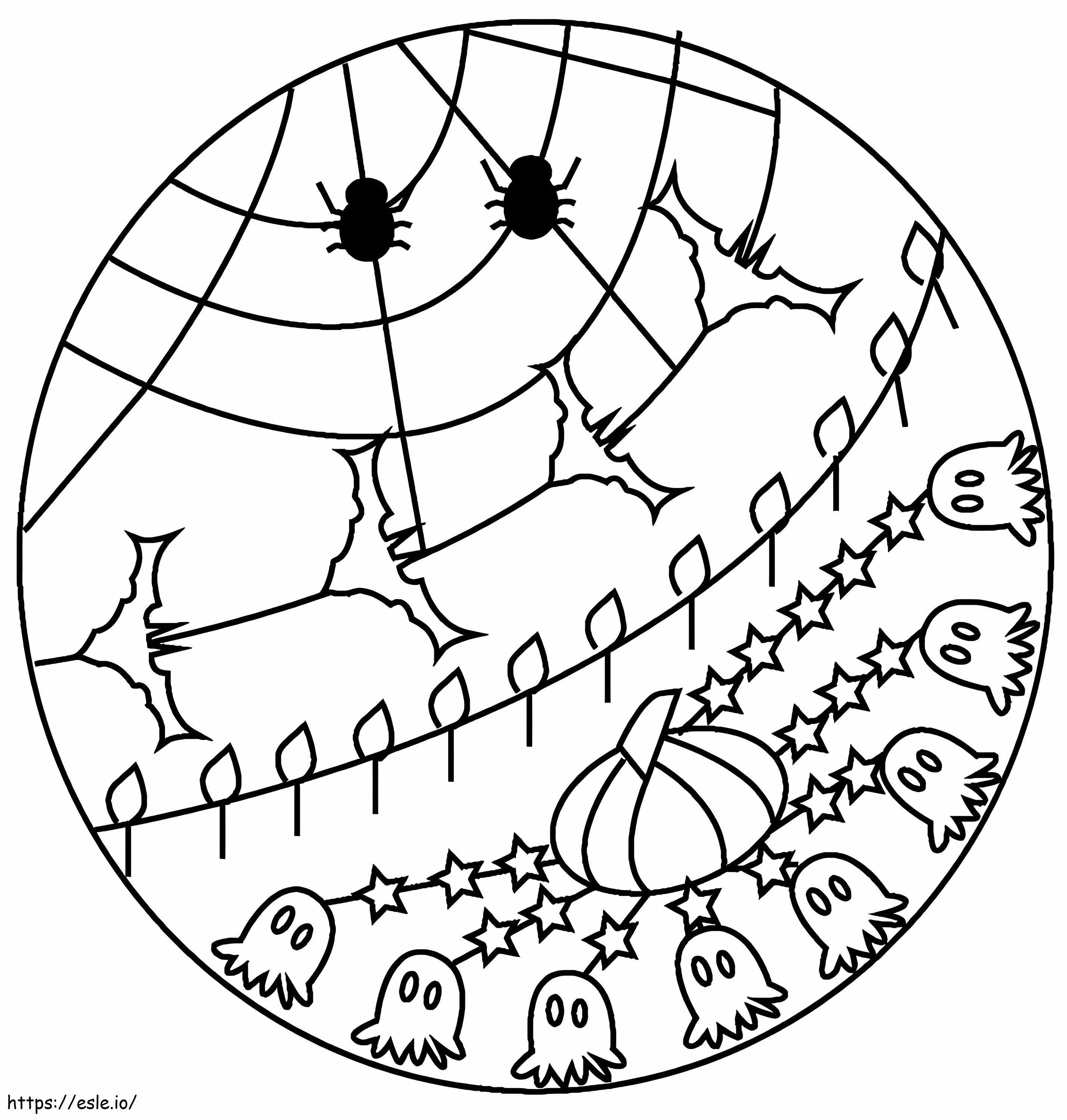 Coloriage Mandala d'Halloween 16 à imprimer dessin