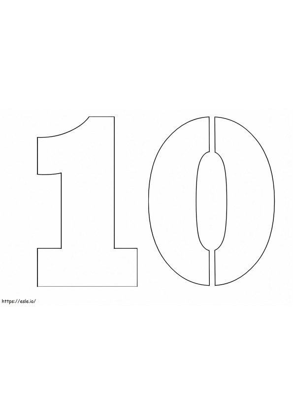 Number 10 Printable coloring page