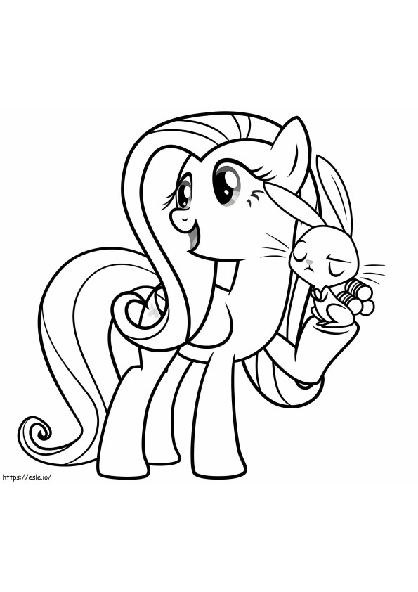 Fluttershy And A Rabbit coloring page