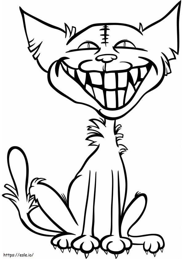 Creepy Cat coloring page