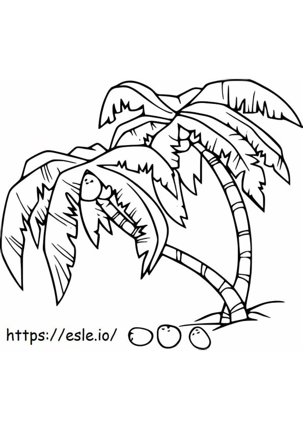 Two Coconut Trees coloring page