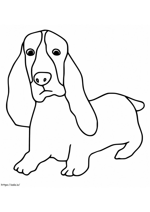 Anjing Basset Sederhana Gambar Mewarnai