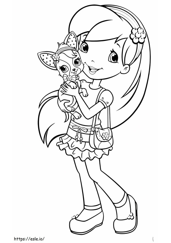 1535183446 Strawberry Shortcake With Scouty A4 coloring page