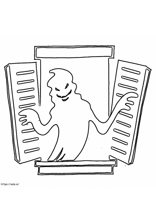 Coloriage Fantôme dans la fenêtre à imprimer dessin