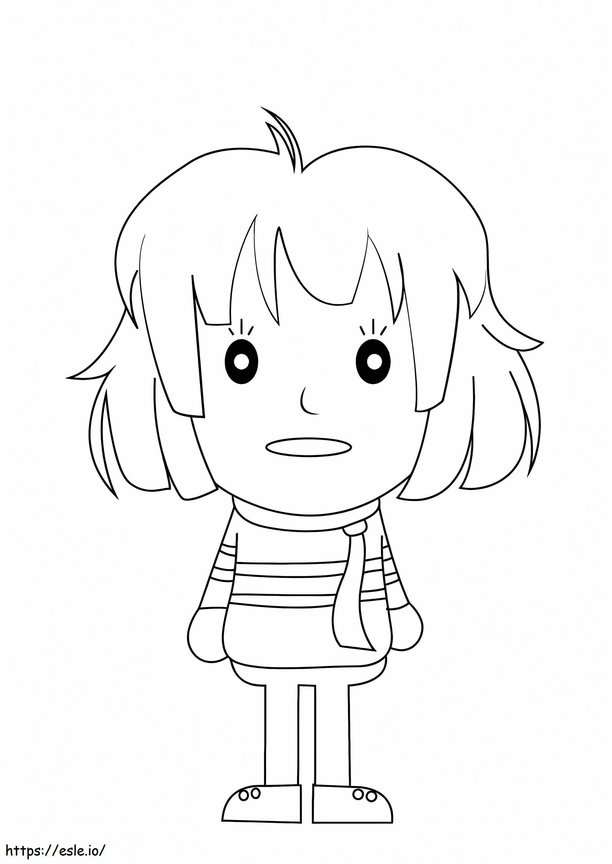Frisk In Undertale coloring page