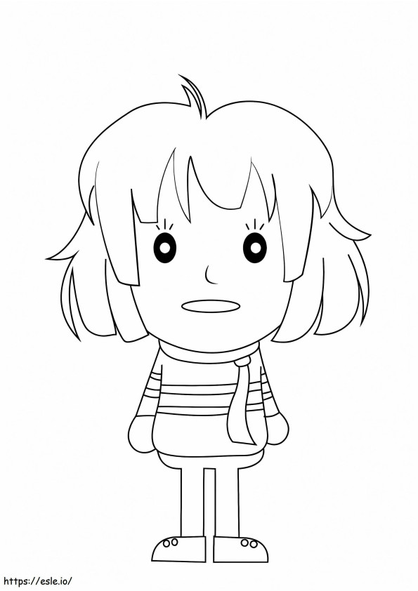Frisk In Undertale coloring page