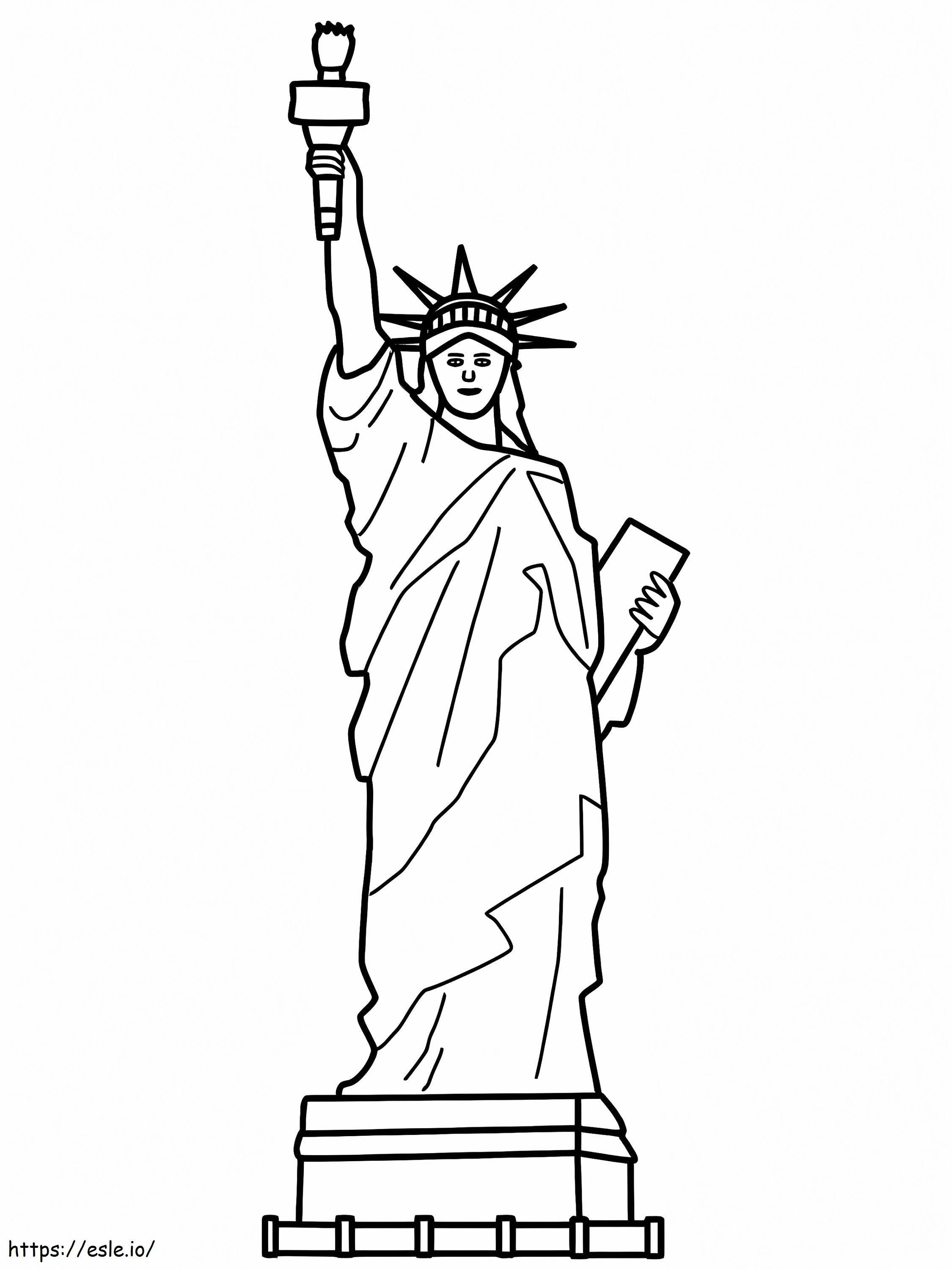 Coloriage Statue simple de la liberté à imprimer dessin