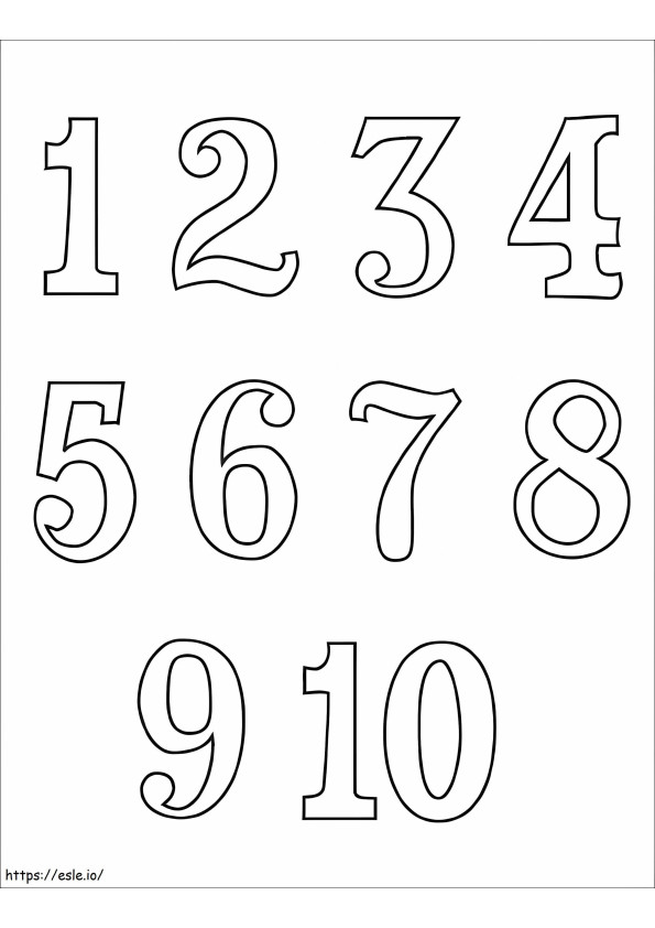 Coloriage Nombres impressionnants de 1 à 10 à imprimer dessin