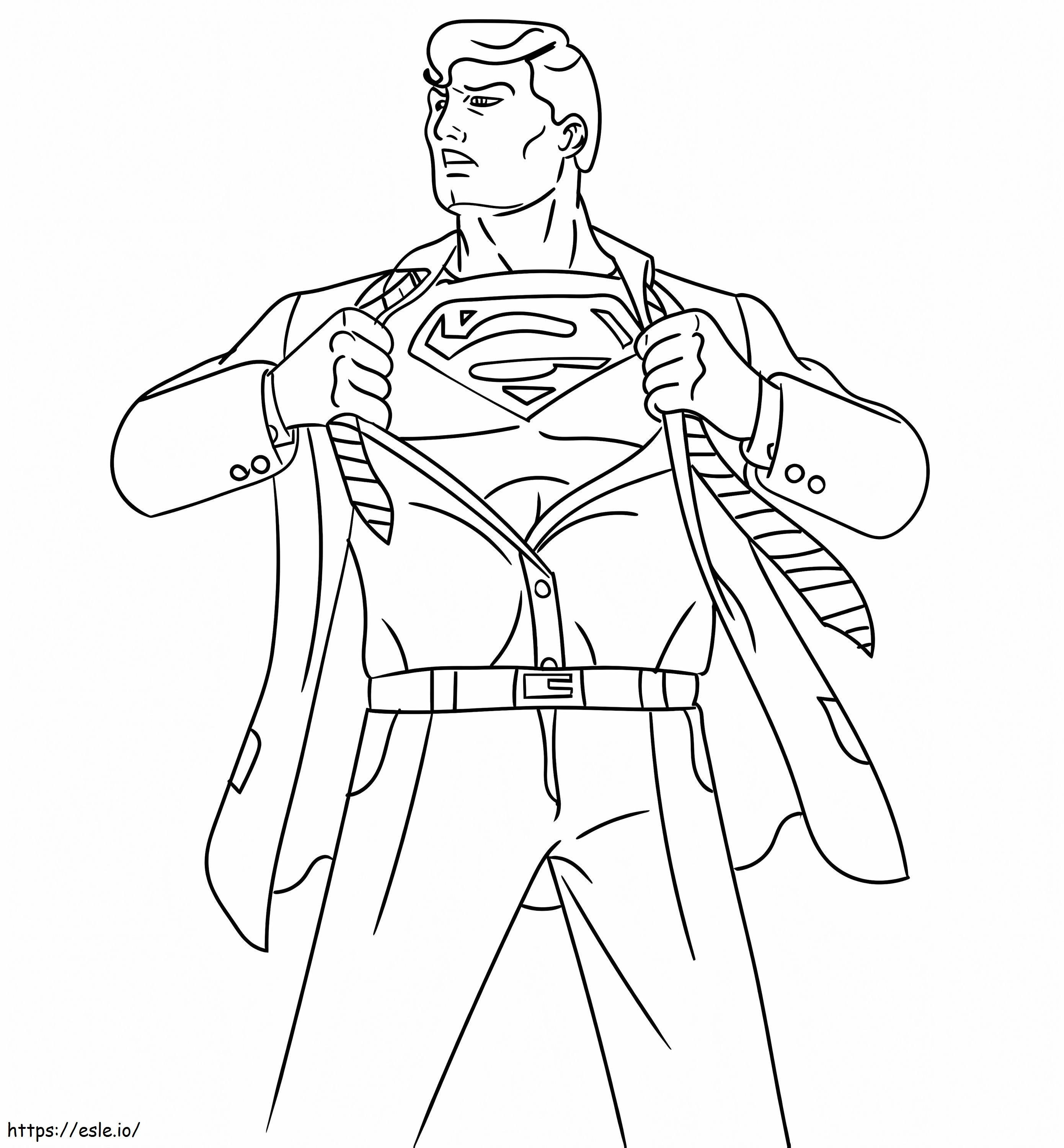 優しいスーパーマン ぬりえ - 塗り絵