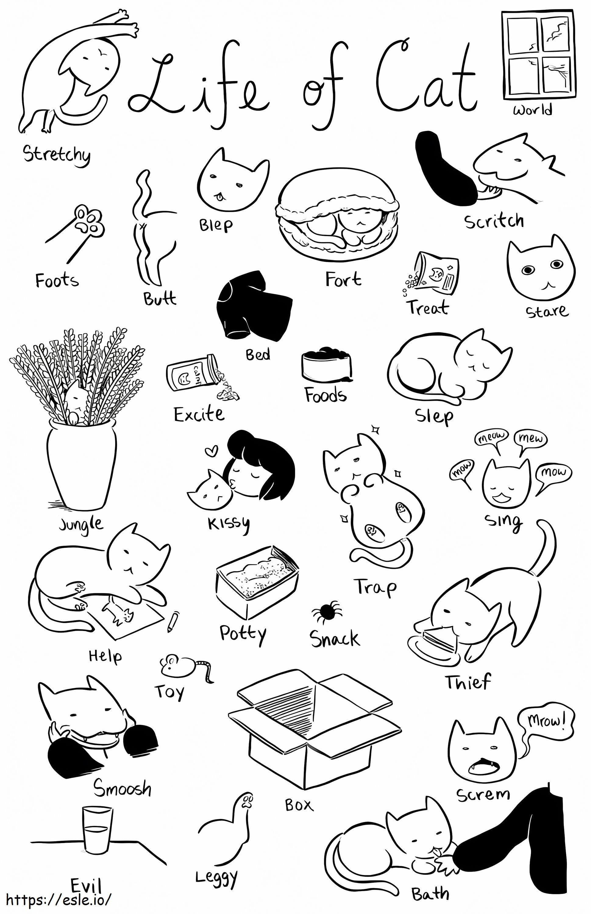 Coloriage Esthétique du chaton à imprimer dessin