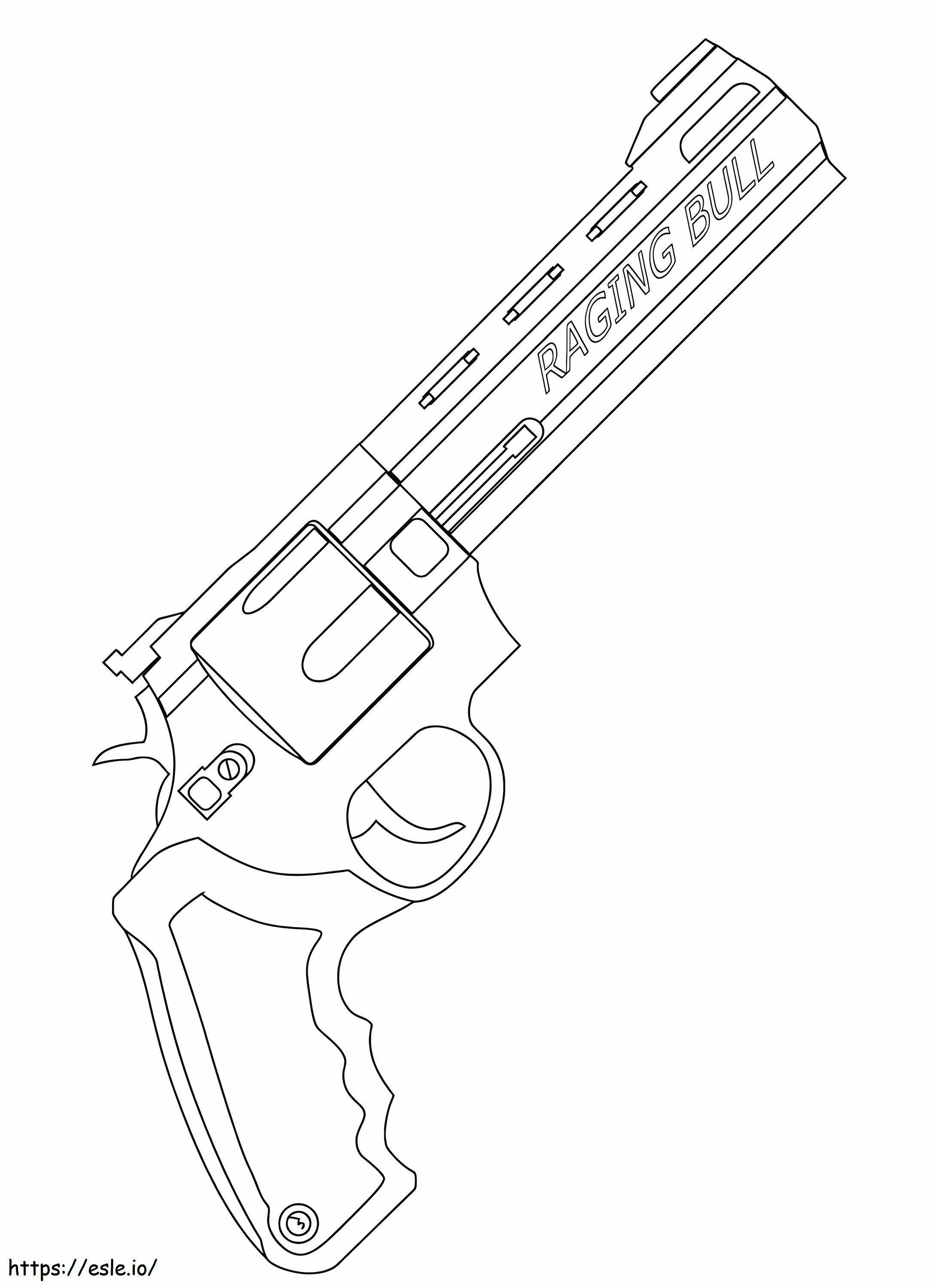 Raging Bull-revolver kleurplaat kleurplaat