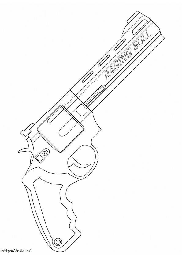 Raging Bull-revolver kleurplaat