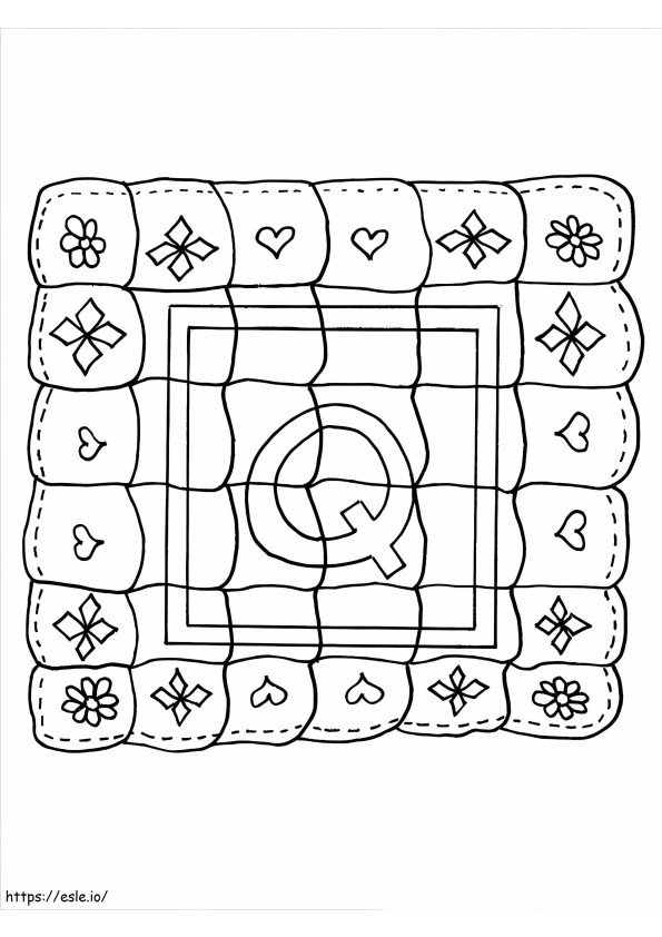 Q Quilt coloring page