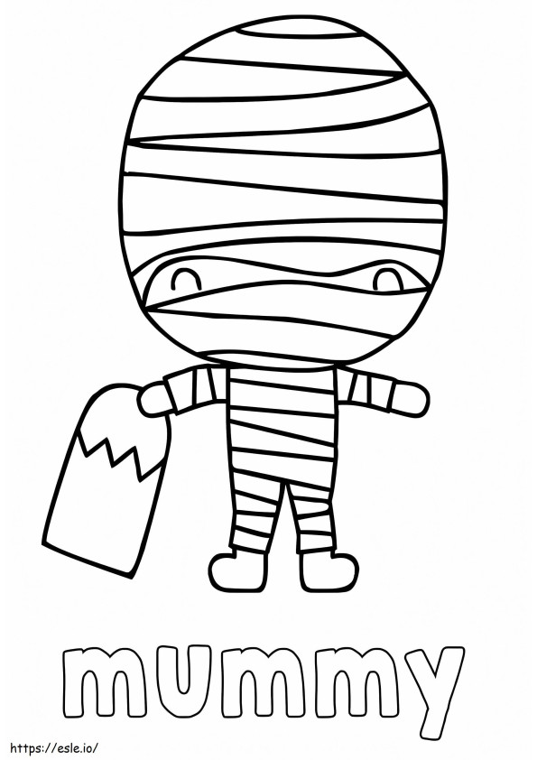 Cute Halloween Mummy coloring page