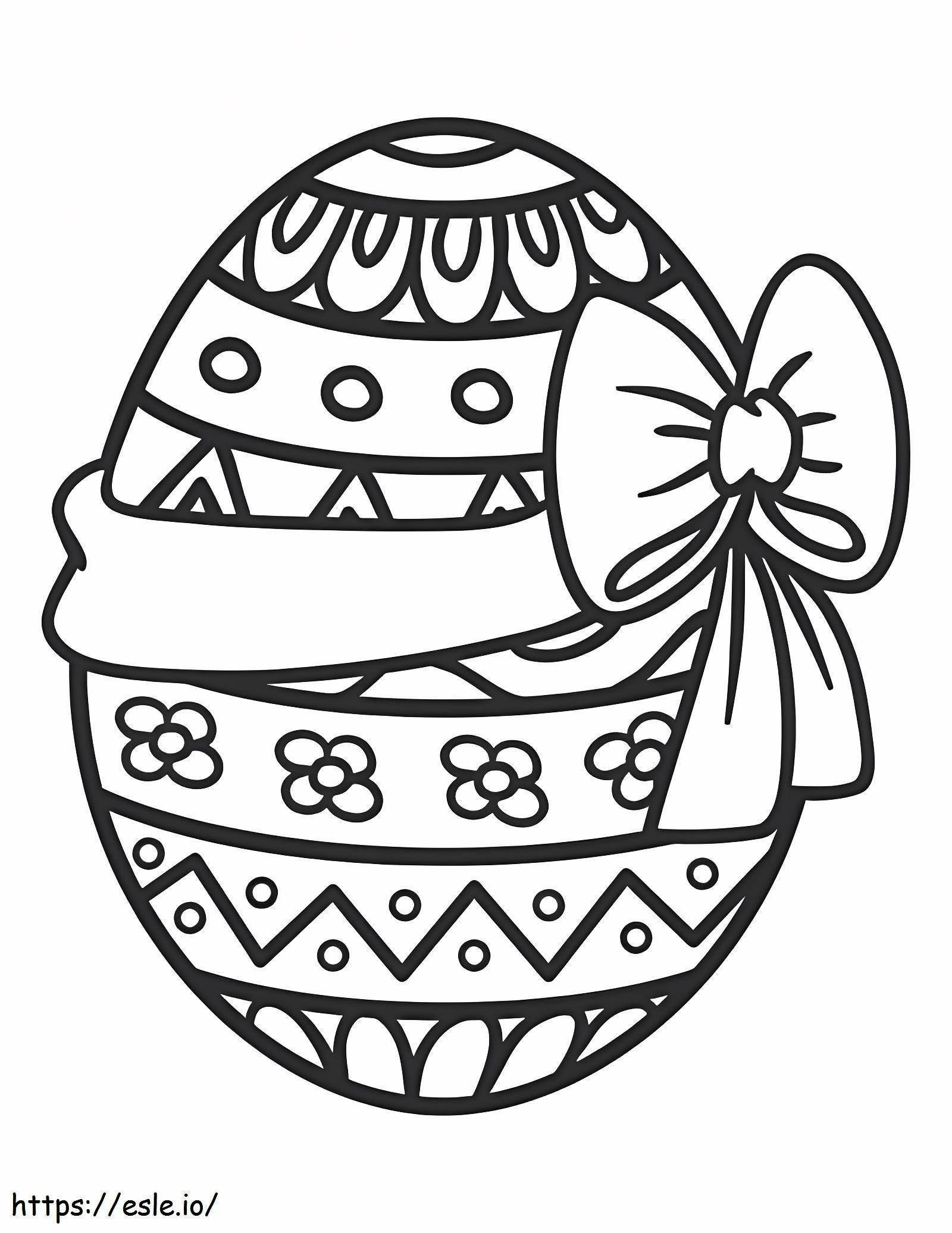 Coloriage Oeuf de Pâques avec arc à imprimer dessin