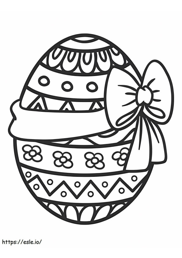 Easter Egg With Bow coloring page