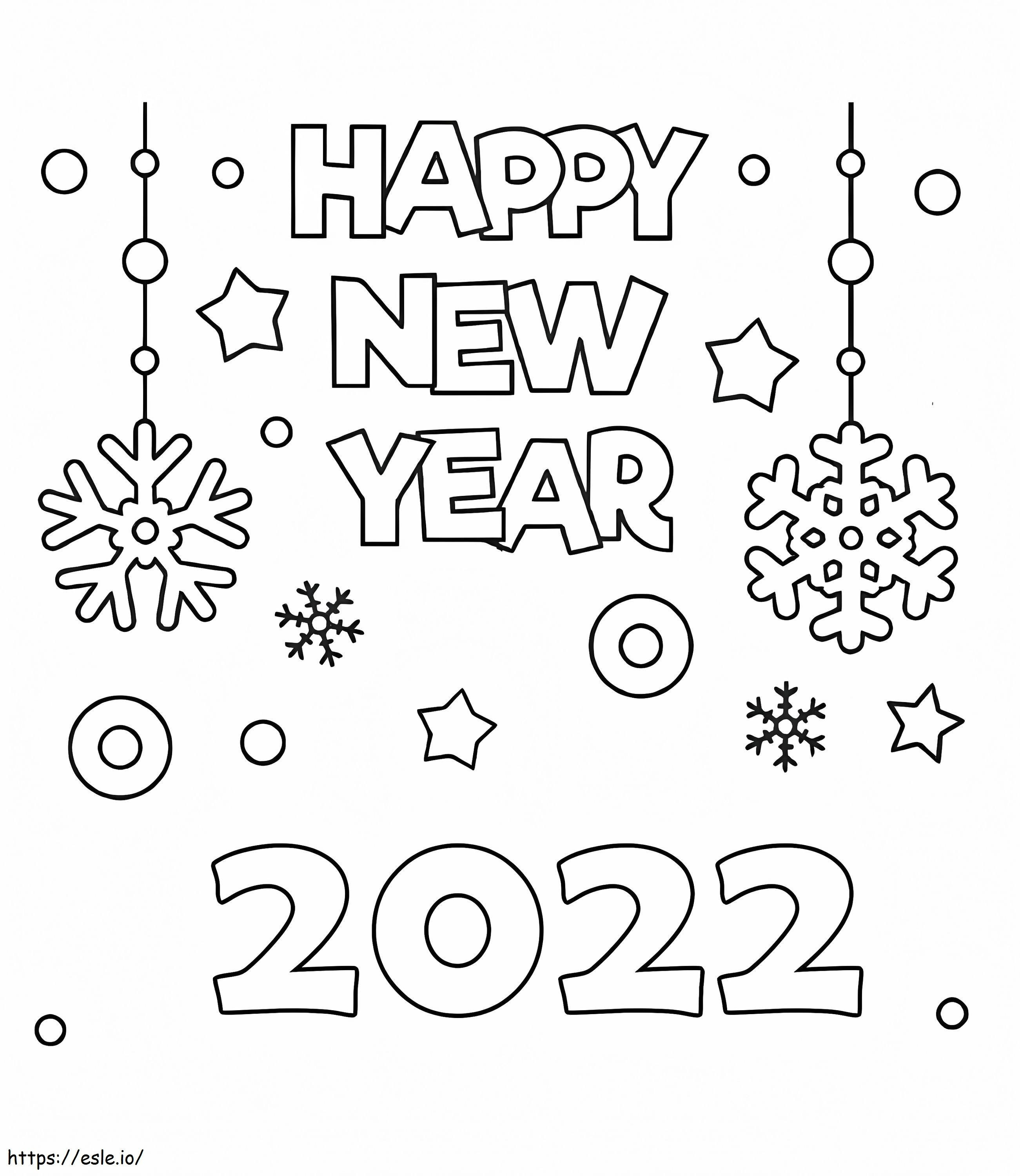 Printable 2022 New Year coloring page