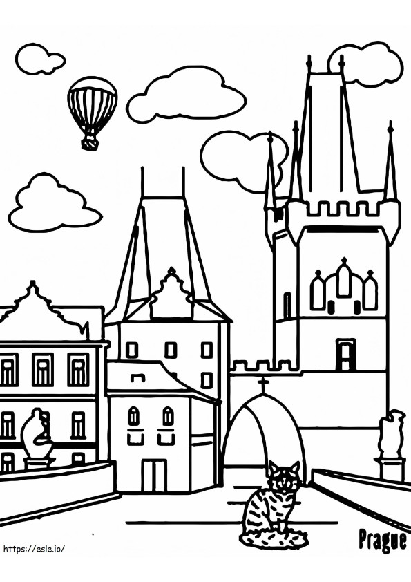 Czech Republic Prague coloring page