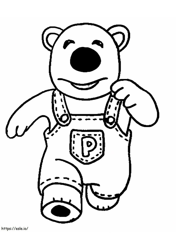 Drawing Poby Bear Running coloring page