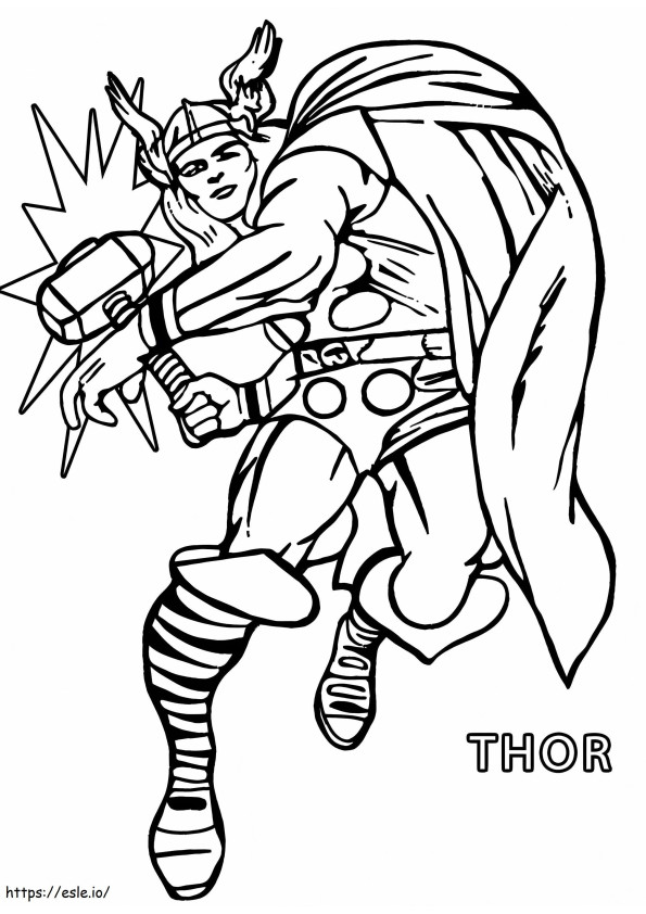Coloriage Attaque de Thor à imprimer dessin