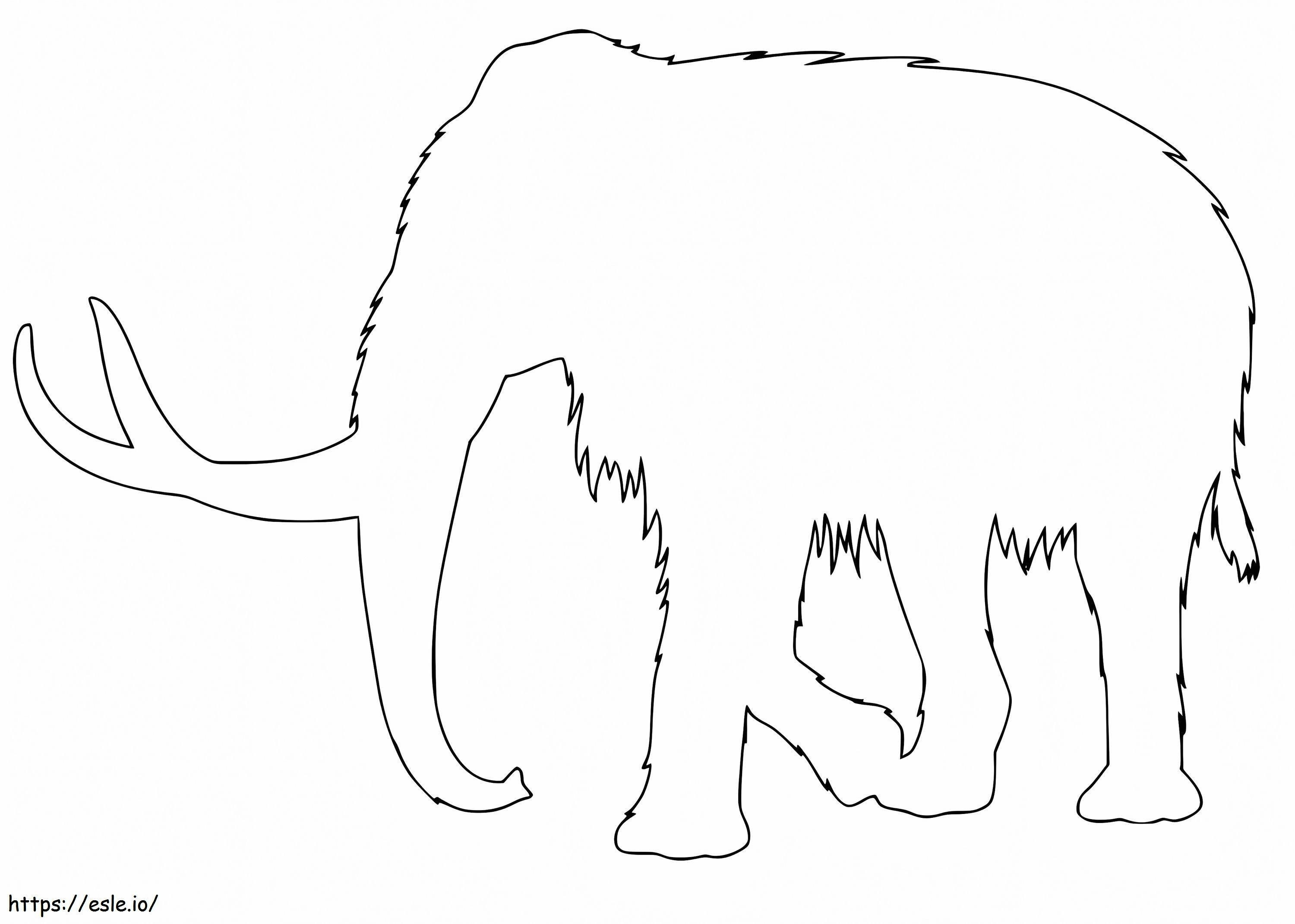 Contorno de mamute para colorir