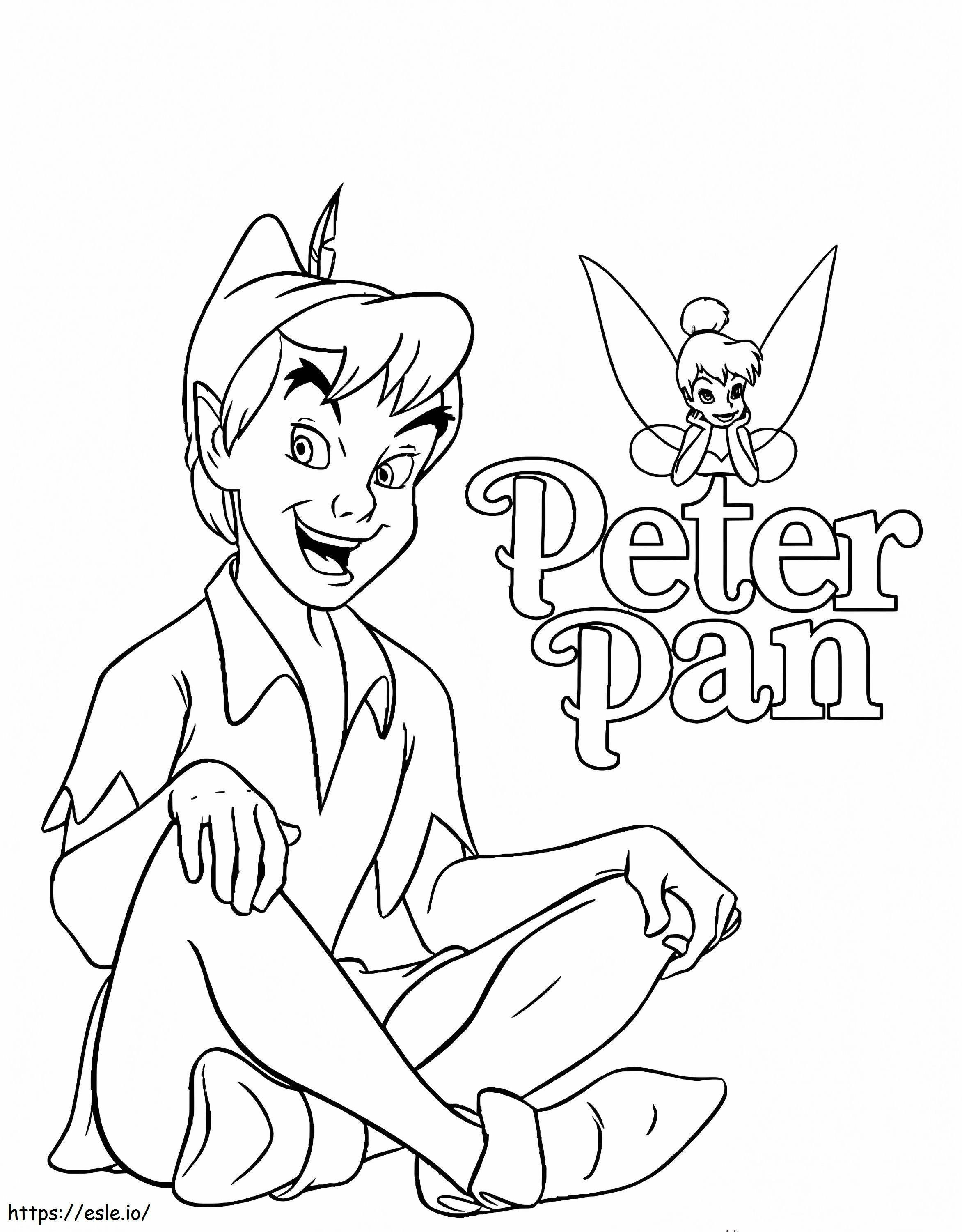 Peter Pan And Tinkerbell Funny coloring page