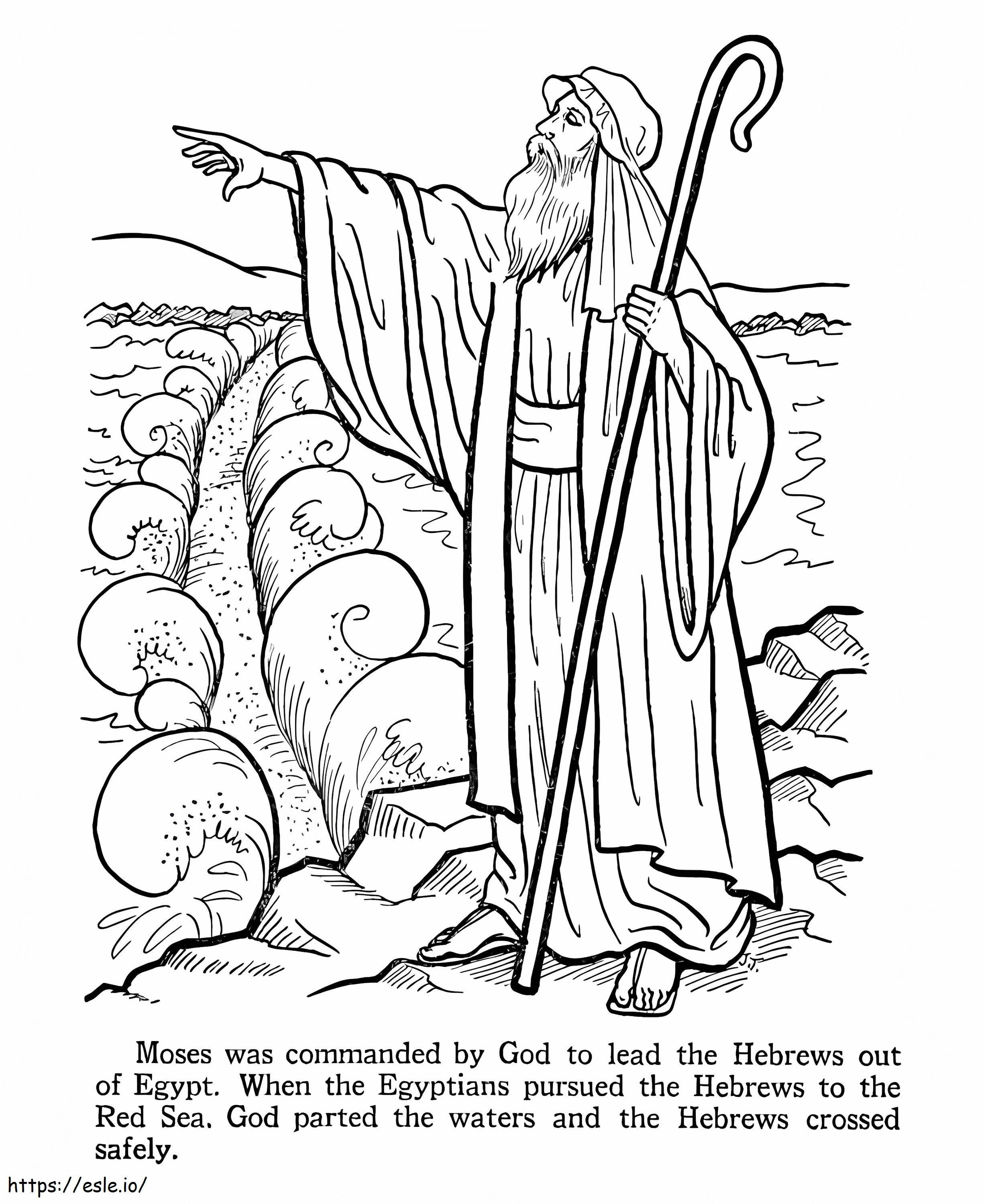 Coloriage Moïse commandé par Dieu à imprimer dessin