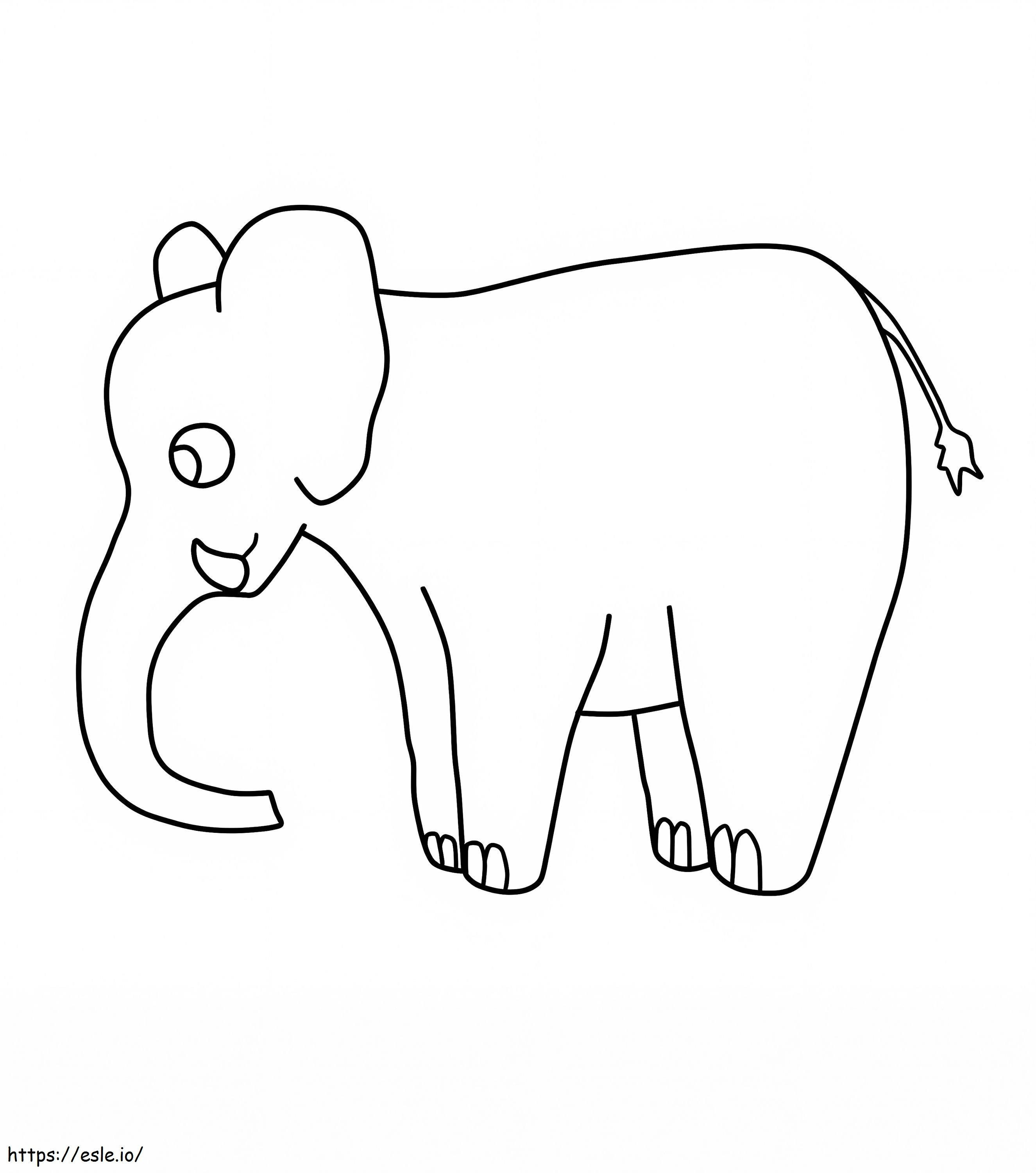 elefante sencillo para colorear
