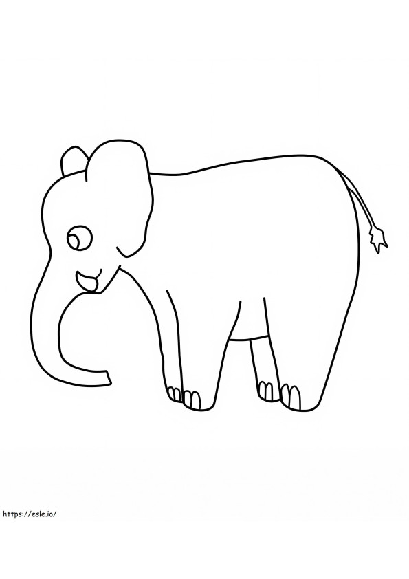 elefante sencillo para colorear