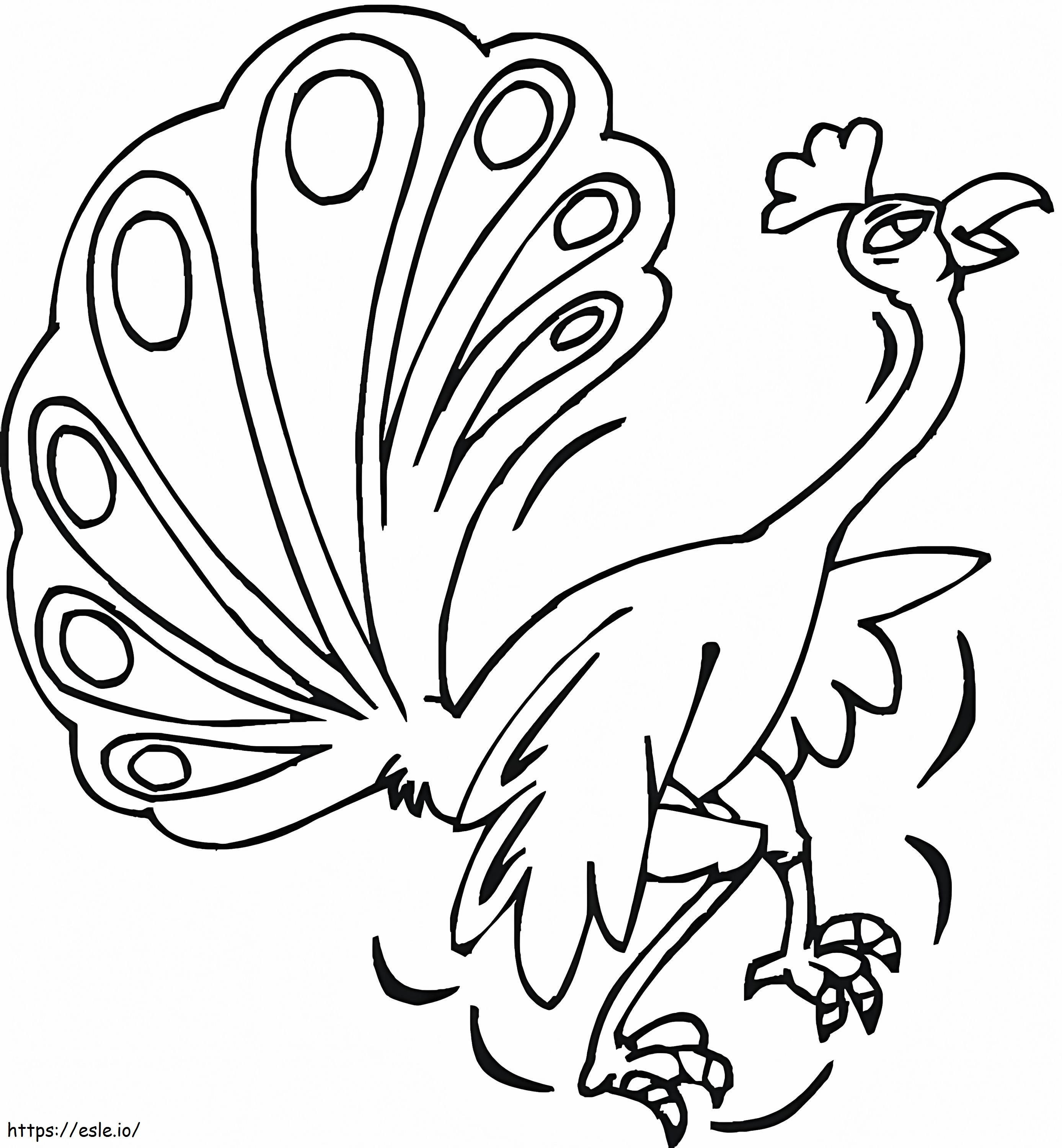 Crazy Peacock coloring page