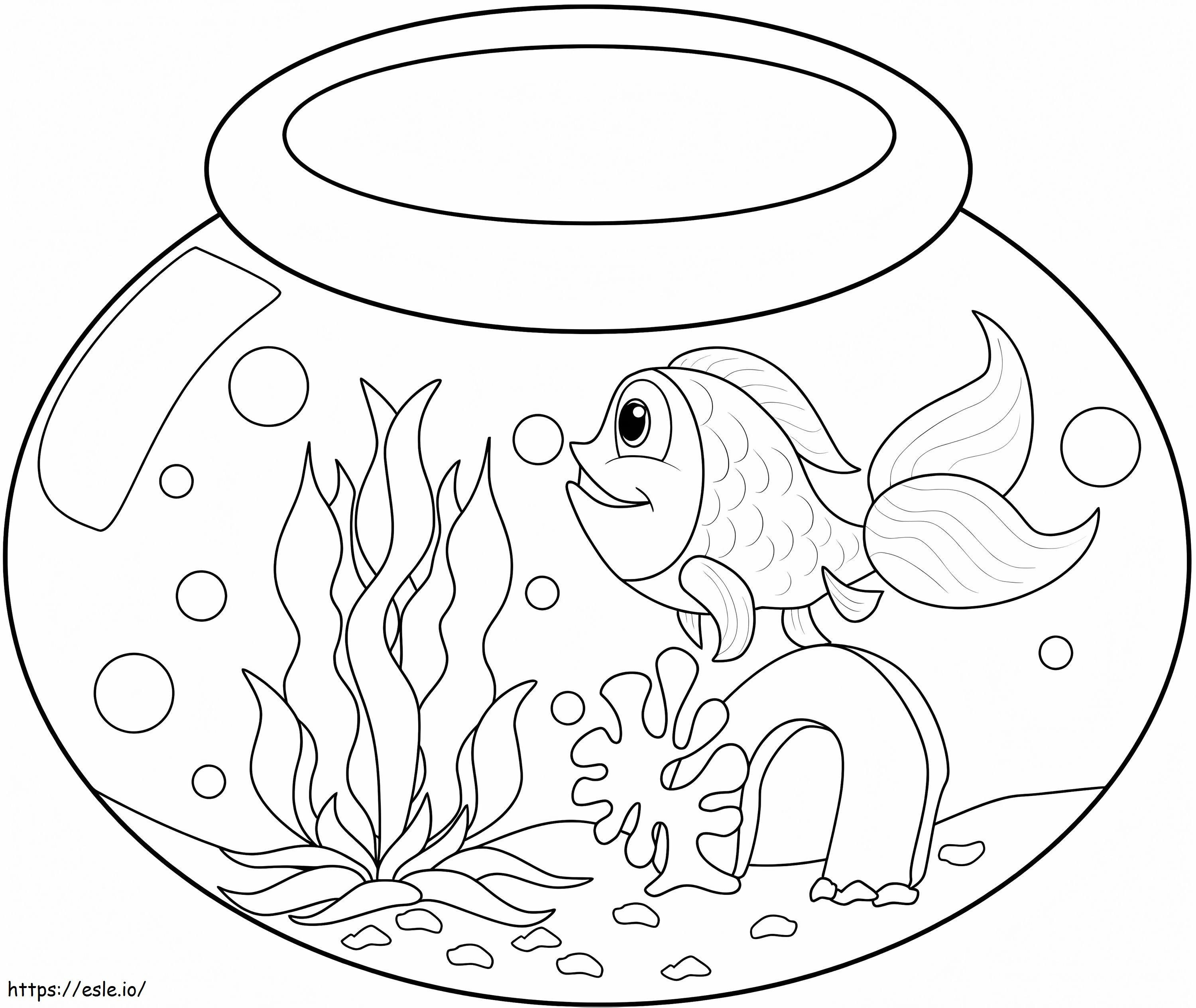 Fish Bowl Free Printable coloring page