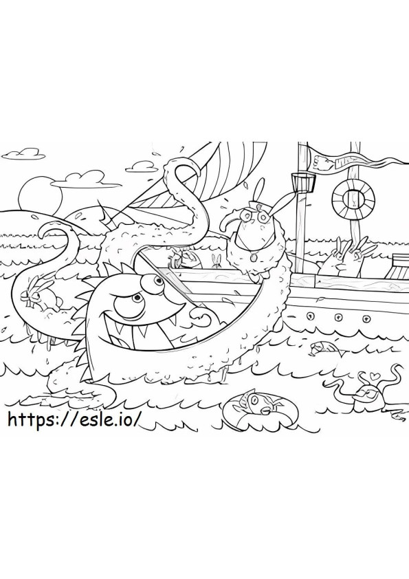 Zabawny wąż morski kolorowanka