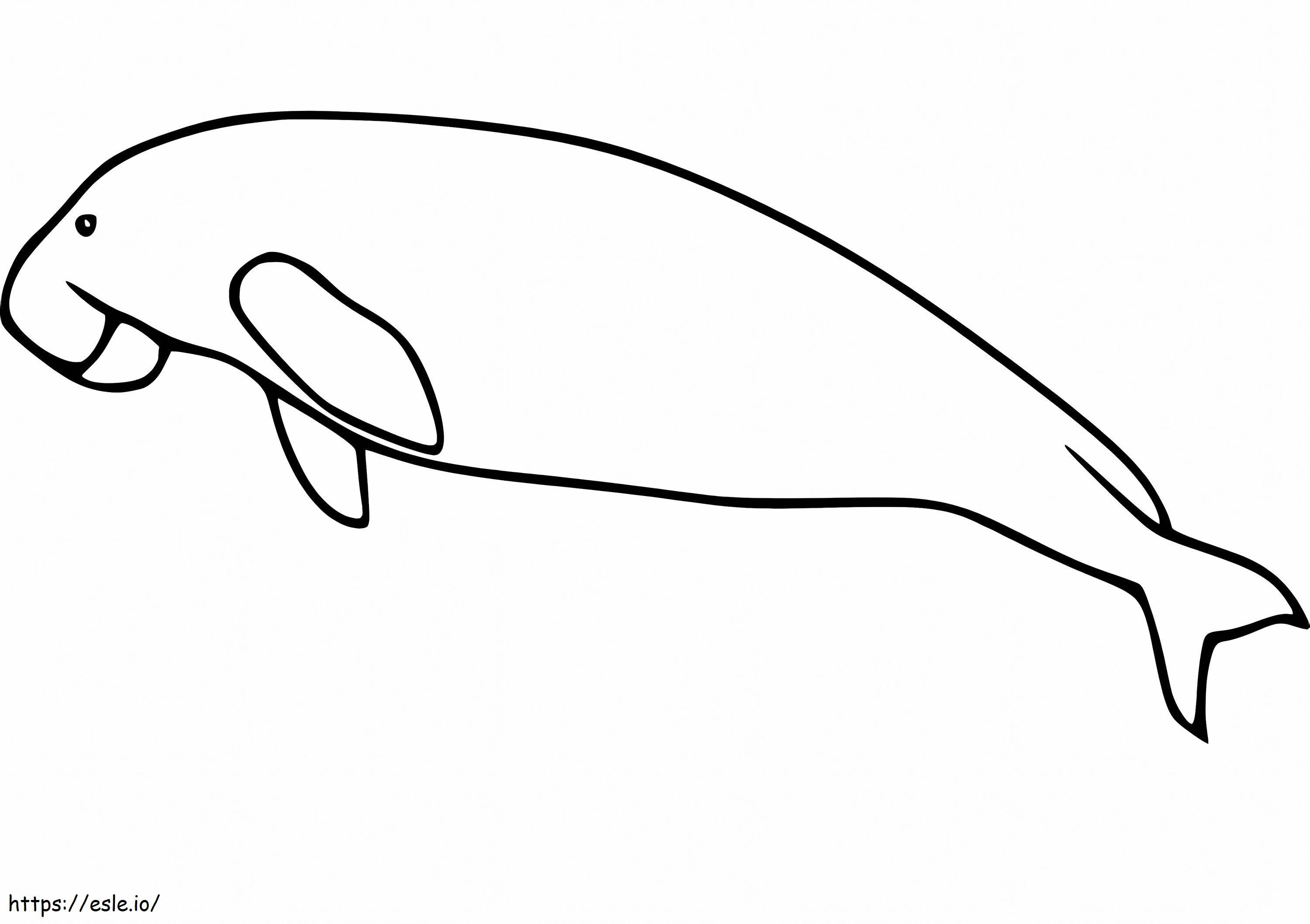 Tulostettava Dugong värityskuva