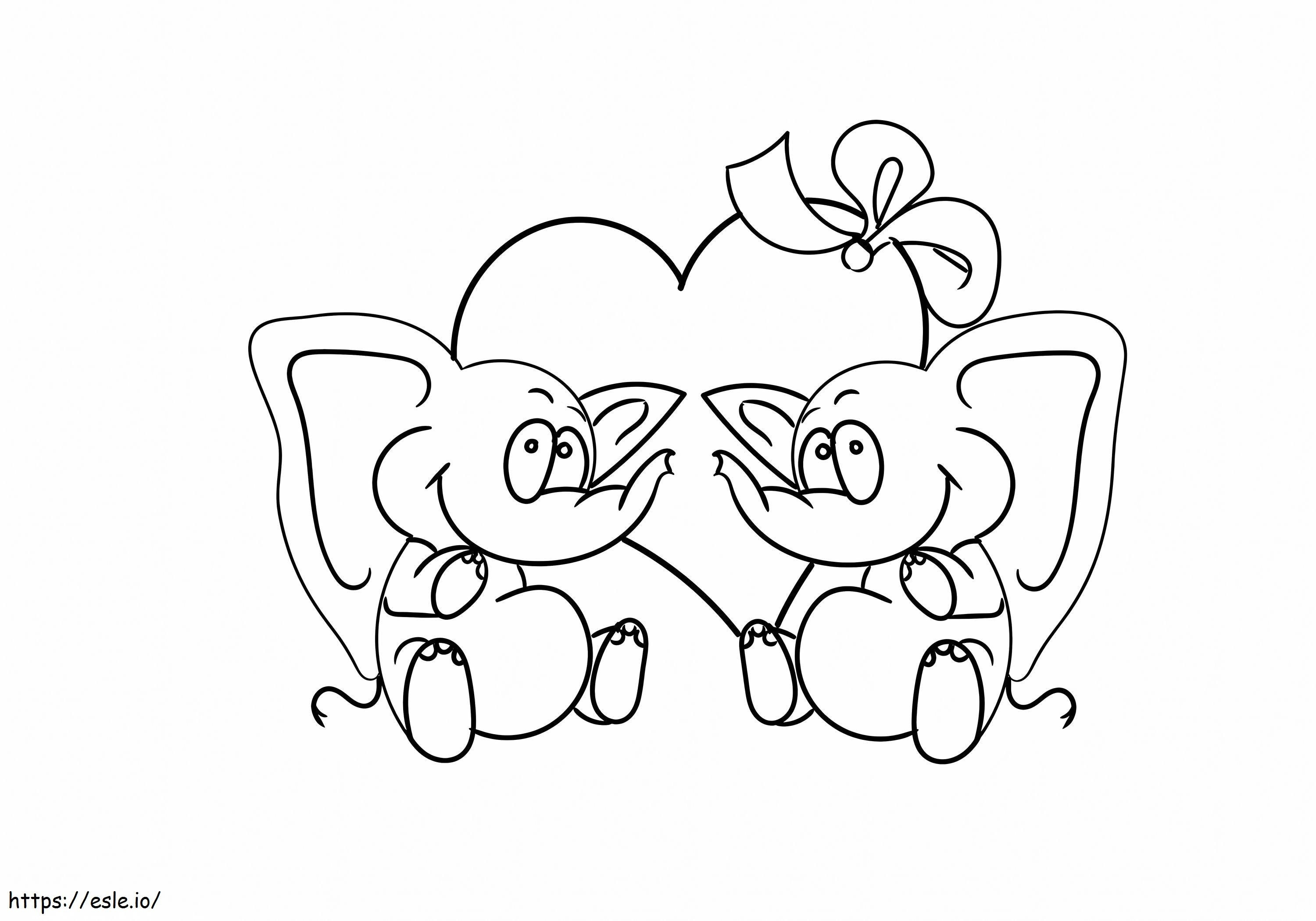 1530583087 Funny Elephant On Valentine 18 A4 E1600446180903 coloring page