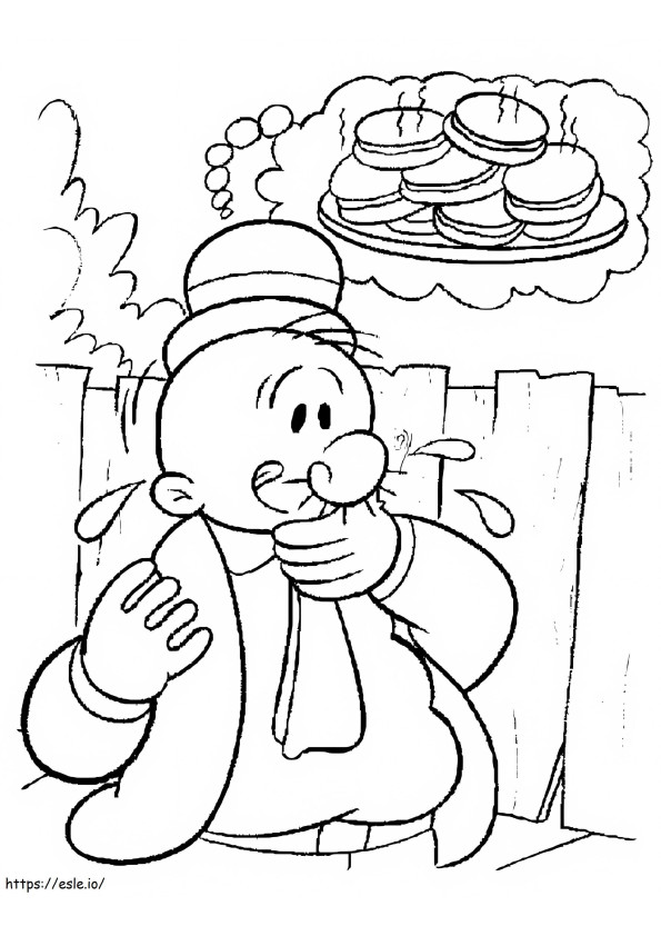 Wimpy Is Hungry coloring page